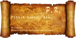 Pittik Kornélia névjegykártya